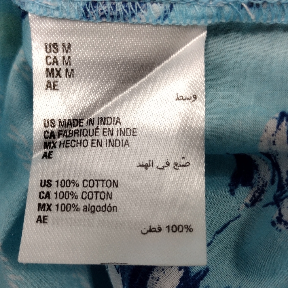 Style & Co. Floral Babydoll Top Women's M Blue Cottagecore Peasant Retro Y2K - Picture 8 of 8